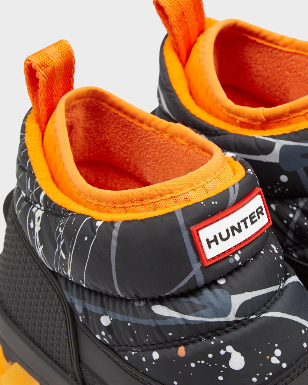 Hunter Sne Støvler Dame Grå Sort | Original Printed Insulated Ankle | YFRMV-6483